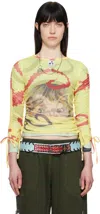 Chopova Lowena Sam Cat Ballast Long-sleeved Top In Green And Yellow