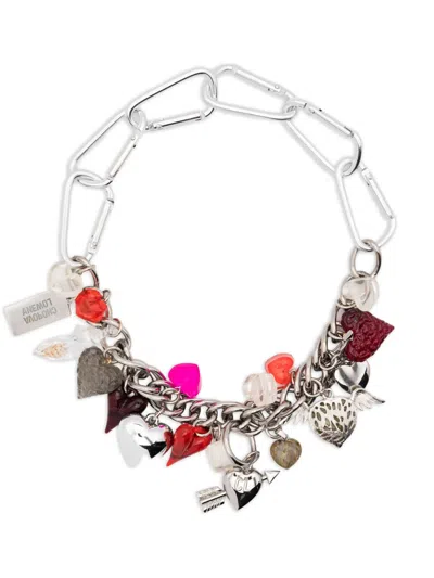 Chopova Lowena Heart-charm Necklace In Silver
