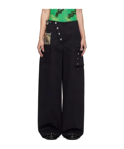Chopova Lowena High-waisted Wide-leg Trousers In Black