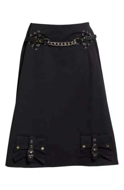 Chopova Lowena Inverted Detail Cotton Skirt In Black