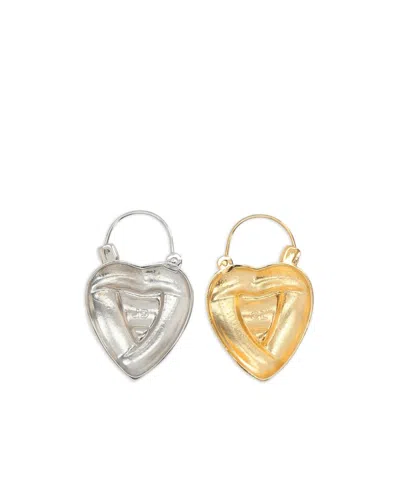 Chopova Lowena Knot Heart Earrings In Red