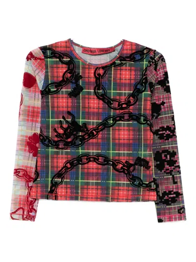 Chopova Lowena Lady Chain Mesh Top In Red