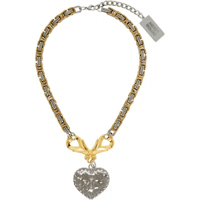Chopova Lowena 'lock Up My Heart' Necklace In Gold And Silver