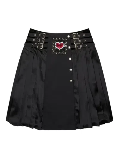 Chopova Lowena Lockhead Embellished Pleated Skirt In Black