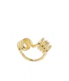 Chopova Lowena Logo Ring In Golden