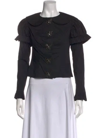 Pre-owned Chopova Lowena Long Sleeve Blouse In Black