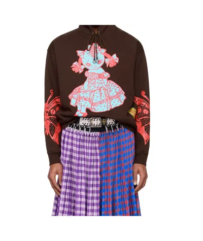 Chopova Lowena Long Sleeve Sweatshirt In Brown