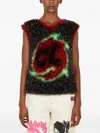 Chopova Lowena Metallic Knitted Vest In Black