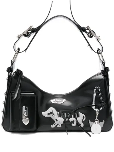 Chopova Lowena Mini Sofia Leather Shoulder Bag In Black