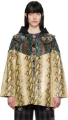 Chopova Lowena Multicolor Belle Leather Jacket In Blue And Yellow