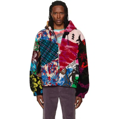 Chopova Lowena Multicolor Patchwork Oversized Hooded Fleece Jacket
