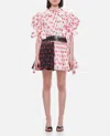 Chopova Lowena Apex Printed Puff-sleeve Pleated Mini Dress In Multicolor