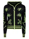 Chopova Lowena Neon Cartoon-graphics Hoodie In Black