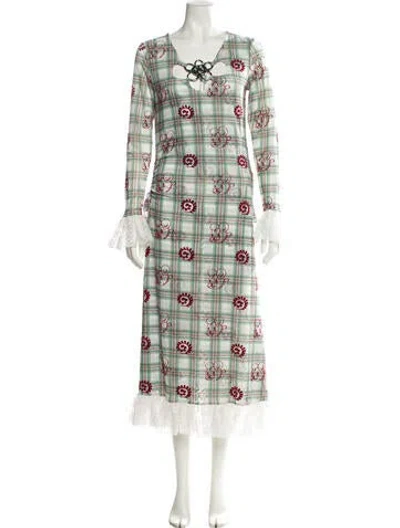 Pre-owned Chopova Lowena Nylon Long Dress In Green