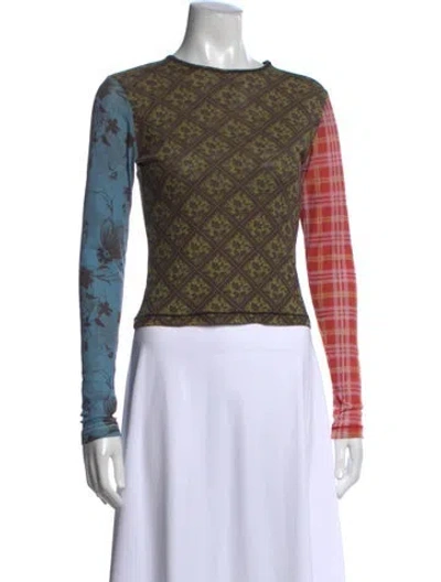 Pre-owned Chopova Lowena Nylon Patterned Top In Multi