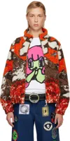 Chopova Lowena Orange Cl Airlines Fleece Jacket In Multi
