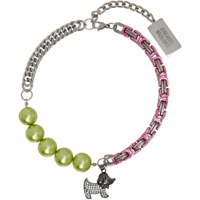 Chopova Lowena Patchwork Charm Necklace In Multi