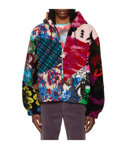 Chopova Lowena Multicolor Patchwork Oversized Hooded Fleece Jacket