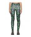 Chopova Lowena Black & Green Neon Cartoon Leggings In Green