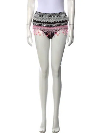Pre-owned Chopova Lowena Patterned Mini Skirt In White
