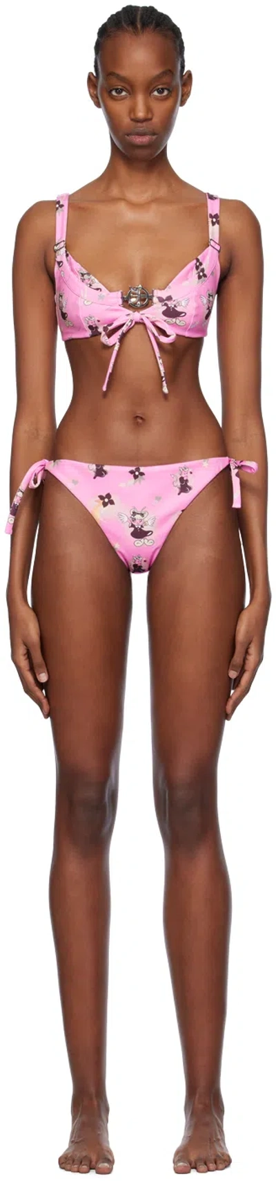 Chopova Lowena Pink Suski Bikini In Pink Multi