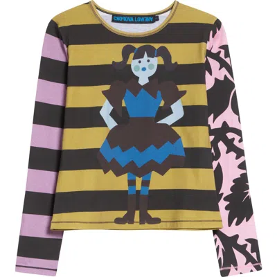 Chopova Lowena Pippi Fitted Jersey Top In Multi