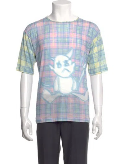 Pre-owned Chopova Lowena Plaid Print Crew Neck T-shirt In Multicolor