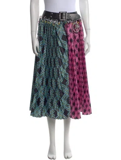Pre-owned Chopova Lowena Plaid Print Midi Length Skirt In Pink