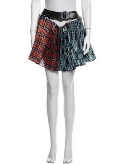 Pre-owned Chopova Lowena Plaid Print Mini Skirt In Blue