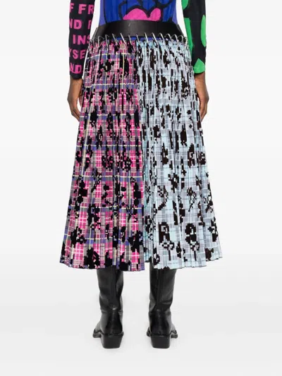 Chopova Lowena Pleated Carabiner Skirt In Multi