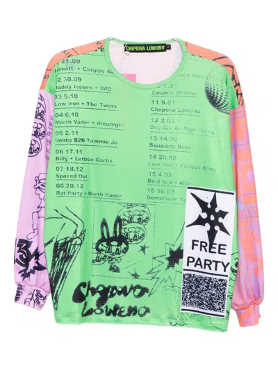 Chopova Lowena Poster-printed Top In Green