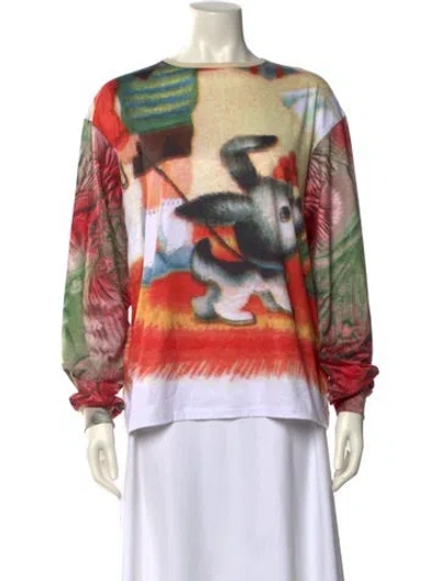 Pre-owned Chopova Lowena Printed Bateau Neckline Sweatshirt W/ Tags In Neutral
