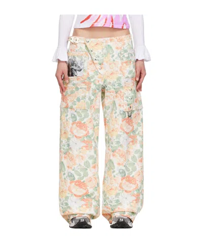 Chopova Lowena Printed Casual Pants In Nude