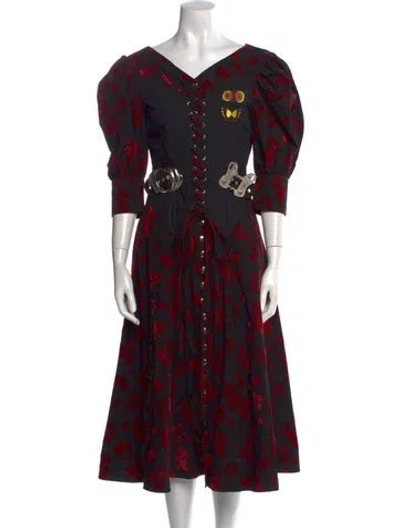 Pre-owned Chopova Lowena Printed Midi Length Dress In Multi