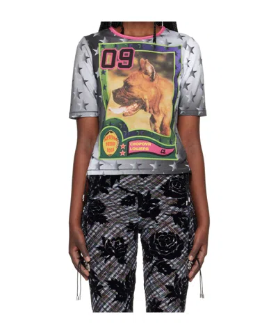 Chopova Lowena Printed Short-sleeved T-shirt In Gray