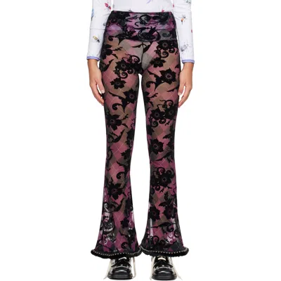 Chopova Lowena Purple Dew Sweeper Mesh Leggings In Multi