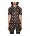 Chopova Lowena Rattler Leaf Polo Shirt In Black