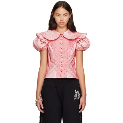 Chopova Lowena Red Swoon Blouse In Pink