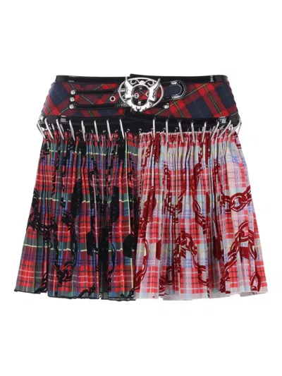 CHOPOVA LOWENA RENA PLAID PLEATED SKIRT