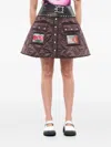 Chopova Lowena Ridge Puffer Mini Skirt In Brown