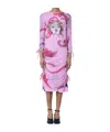 Chopova Lowena Ruched Printed Mesh Dress In Pink