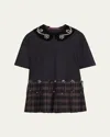 Chopova Lowena Saltos Studded Mini Kilt Dress