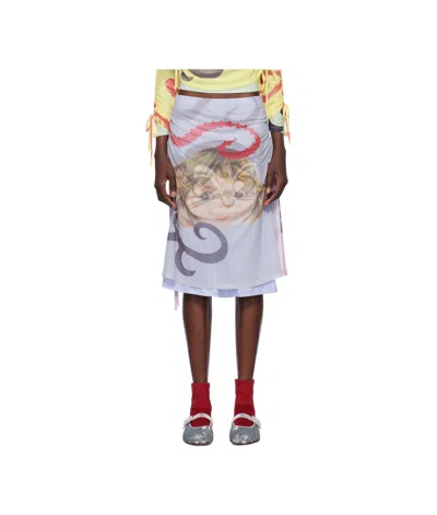 Chopova Lowena Sam Cat Ballast Skirt In Purple/blue