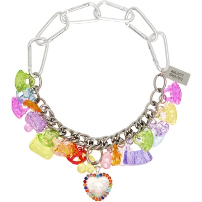 Chopova Lowena Shopaholic Carabiner Necklace In Multi