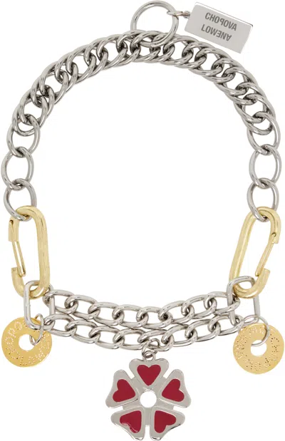 Chopova Lowena Silver Double Decker Necklace In Metallic