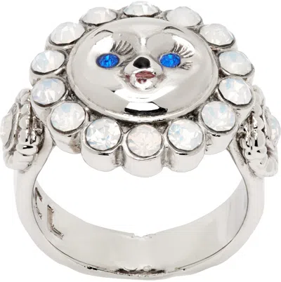 Chopova Lowena Silver Eyes Ring In Blue/silver