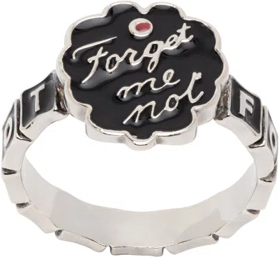 Chopova Lowena Silver 'forget Me Not' Ring In Black