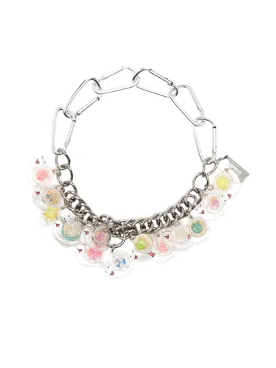 Chopova Lowena Snail-charm Curb-chain Necklace In Orange