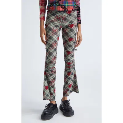 CHOPOVA LOWENA CHOPOVA LOWENA SONICSCAPE PLAID FLOCKED MESH LEGGINGS