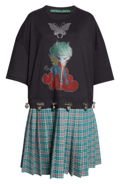 Chopova Lowena Spaced Out Crystal Embellished T-shirt Dress In Multi